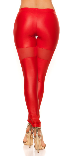 leggings with net-application Red